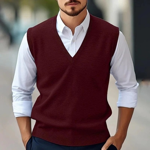 Izod Other - Izod Men's V-Neck Sweater Vest in Burgundy